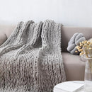 Chunky Knit Blanket Throw 40"×40", Hand Knitted Warm Chenille Throw Blanket, Home Decor Soft Thick Yarn Cable Knit Blanket, Soft Breathable Fleece Banket Christmas for Couch Bed Sofa Best Gift (Gray) by CozyNest Decor