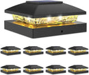 VOLISUN 4x4 Solar Post Cap Light 8pack,Solar Fence - Cap Lights Outdoor Waterproof for Wooden/Vinyl Post,Black Deck Post Cap Light Solar Powered with Warm White for Garden/Patio/Porch by CozyNest Decor