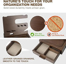 Solid Wood Nightstand Organizer, Docking Station, Gifts for Men, Made of Cedar, Versatile Bedside Table Organizer for Cellphone, Watch, Headphone, Keys, Dark Walnut by CozyNest Decor