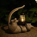Solar Cat Garden Statue 10 Inch Porch Patio Decor for Outside Yard Decoration Outdoor Unique Housewarming Gardening Birthday Gifts for Cat Lovers Women Grandma by GreenHaven Gardens