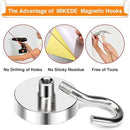 MIKEDE Magnetic Hooks, 80 Lbs Heavy Duty Earth Magnets with Hooks for Cruise Cabin, 10 Pcs Strong Locker Magnetic Hooks for Hanging, Metal Magnetic Hanger for Classroom, Grill, Fridge, Kitchen by CozyNest Decor