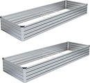 2PCS 8x4x1FT Galvanized Raised Garden Bed Kit,Vegetable Boxes-Rectangle Metal Flower Box,Large Planter Raised Beds Outdoor Garden for Planting,Fruit,Herb-Sliver by GreenHaven Gardens