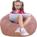 2 Pcs Classic Bean Bag Chair, with Faux Rabbit Fur Cover for Teens and Kids, Memory Foam Bean Bag Chairs, Ultra Soft Faux Fur Fabric, 2.5 feet Round Fluffy Bean Bag Sofa by TinyTreasures Baby Boutique