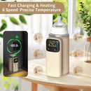 Portable Bottle Warmer, Travel-Friendly, Leak-Proof, Precise Temp-Control & LCD Display, Long Battery Life for Constant-Warm for 5-8 Hours, Feeding While Charging, Fast-Charging by TinyTreasures Baby Boutique