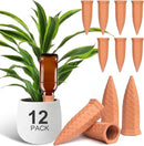 Plant Self Watering Stakes 12 Pack Terracotta Watering Spikes for Indoor and Outdoor Plants,Wine Bottle Plant Watering Devices, Automatic Plant Waterers for Vacation by GreenHaven Gardens