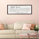 Holy Spirit You are Welcome Here Wall Decor 32"×12" Quote Bible Verse Religious Christian Scripture Wall Art Sign (Black) by CozyNest Decor
