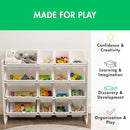 Humble Crew Supersized Toy Storage Organizer with 16 Removable Bins, White/White – Large Toy Storage for Toddlers Ideal for Kids' Rooms, Playrooms, and Nurseries - Modern Toy Bins for Kids by TinyTreasures Baby Boutique