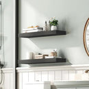 HOOBRO Floating Shelves for Wall, Wall Mounted Shelf Set of 2, 23.6" Hanging Shelf with Invisible Brackets, for Wall in Bathroom, Bedroom, Toilet, Kitchen, Living Room, Office, Black BK60BJ01 by CozyNest Decor