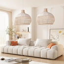 Arturesthome White Rattan Pendant Light for Kitchen Island Sink, Wicker Chandelier, Handmade Woven Hanging Ceiling Light Lampshade by GreenHaven Gardens