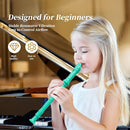 Soprano Recorder Instrument for Kids Beginners Student German Fingering C Key Recorder Instrument 3 Piece with Cleaning Rod and Bag Fingering Chart (bright green) by TinyTreasures Baby Boutique