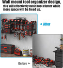 CCCEI Black Power Tool Organizer Wall Mount, Large Tools and Battery Storage Rack Charging Station Individual Switches. Drills Holder, Garage Utility Shelves with 6FT Power Strip. Gift for Men. by GreenHaven Gardens