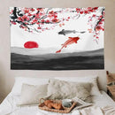 Houselerax Japanese Koi Fish Tapestries, Cherry Blossoms Asian Oriental Flower Branch Koi Fish Carp Tapestry Wall Hanging for Bedroom Living Room Office Decor 60"x40" by CozyNest Decor