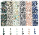 Natural Round Stone Beads About 720pcs Genuine Real Healing Crystal Stones Beading Loose Gemstone DIY for Bracelet Jewelry Making Kit(4/6/8/10mm,6 Color B) by TinyTreasures Baby Boutique