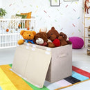 popoly Large Toy Box Chest Storage with Flip-Top Lid, Collapsible Kids Storage Boxes Container Bins for Toys, Playroom Organizers, 25"x13" x16"(Linen Beige) by TinyTreasures Baby Boutique