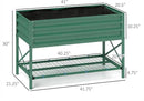 Outsunny Raised Garden Bed with Galvanized Steel Frame, Storage Shelf and Bed Liner, Elevated Planter Box with Legs for Vegetables, Flowers, Herbs, Green by GreenHaven Gardens