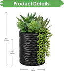 Artificial Succulents in Pots Faux Succulents Plants Fake Succulent Arrangement Potted Plants with Black Ceramic Vase for Office Desk Bathroom Shelf Living Room Indoor Home Decor Large by CozyNest Decor
