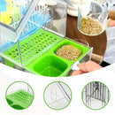 Ziveseller/Sowhathow Pull-Out External Parrot Feeder, Parrot Feeder Parakeet House Bird Bath Transparent Dish Water, Hanging Wild Bird Seed with Squirrel Proof Tray (White*2) by GreenHaven Gardens