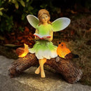 Garden Flower Fairy Statue Decor-Solar Outdoor Fairy Statues-Garden Fairy Outdoor Snail,Bird Figurines Decoration for Outside Patio Lawn Yard,Fairies Ornaments Gifts,Tall 8.4 Inches by GreenHaven Gardens