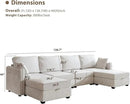 mestyl Modular Sectional Sofa Convertible U Shaped Sofa Couch Set with Storage for Living Room, Modern 4 Seater Modular Sectional Couch with 2 Movable Ottoman (Beige) by CozyNest Decor
