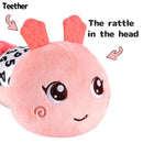 Infant Baby Musical Stuffed Animal Activity Soft Toys with Multi-Sensory Crinkle, Rattle and Textures for 0-3-6-12 Months Developmental Toys, Caterpillar, Pink by TinyTreasures Baby Boutique