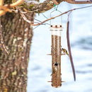 MIXXIDEA 2PK Metal Wild Bird Feeder Squirrel Proof for Outside Hanging - 6 Port Tube Transparent Finch Feeder With Steel Hanger (Antique Copper) by CozyNest Decor