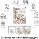 Custom Nursery Crib Bedding Set: Personalized Name 4 Piece Flower Horse Design Baby Crib Sets for Girls - Toddler Double Layer Blanket Set, Comfortable Crib Bed Sheets for Baby Toddlers by TinyTreasures Baby Boutique