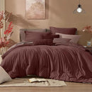 Monbix California King Comforter Set - 7 Pieces Cationic Dyeing Dark Red Bed in a Bag Cal King Bedding Sets with Comforter, Sheets, Pillowcases & Shams, Reversible Bedding Comforters Sets (108 * 92) by CozyNest Decor