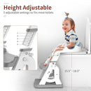 Potty Training Seat, Upgrade 2 in 1 Potty Training Toilet for Toddler, Toddler Toilet Seat for Boys Girls with Splash Guard, Anti-Slip Pad and Step Stool (Grey) by TinyTreasures Baby Boutique