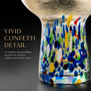 Stemless Margarita Glass – Set of 4 - Luxury Hand Blown Confetti Margaritas by The Wine Savant