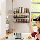SUFAUY 2 Pack Spice Rack Wall Mount, 3 Tier Narrow Spice Rack Hanging Small Shelf for Cupboard, Black by CozyNest Decor
