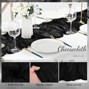 10FT 12 Pack Black Cheesecloth Table Runner 20 x 120 Inch Long Boho Fabric Rustic Cheese Cloth Table Runner for Wedding Bridal Shower Baby Shower Gauze Sheer Birthday Party Table Decorations by CozyNest Decor