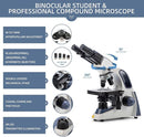SWIFT SW380B Compound Binocular Microscope 40X-2500X, with 5MP USB Camera,Microscope Lens Adapter and 100 PCS Slide Kit by TinyTreasures Baby Boutique