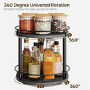 Lazy Susan Organizer, Rotating Spice Rack, 2 Tier Spice Turntable Organizer, Industrial Turntable Spice Holder, for Kitchen Countertop and Cabinet, Compact and Versatile, Black SR22BK by CozyNest Decor