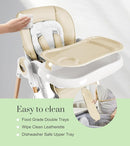 Mallify Convertible High Chairs for Babies and Toddlers, Height Adjustable Baby High Chair, High Chair with Removable Tray, Adjustable Backrest, Portable Baby Dinning Chair with Lockable Wheels by TinyTreasures Baby Boutique