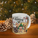 Custom 3D Effect Christmas Mugs with Names, Santa Claus Coffee Mug, Personalized Reindeer Accent Mug Christmas Gifts For Women Men Friends Family Gingerbread Man Mug 11 or 15 Oz by TinyTreasures Baby Boutique
