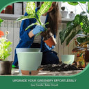 montresor 2 Pack 8 inch Plant Pots, PP Plastic Self Watering Plant Pot with Drainage and Tray for Indoor Outdoor Plants, Water Level Window & Reservoir Flower Pots Decorative Planter (Green) by CozyNest Decor