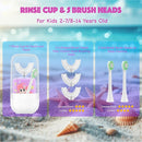 Kids Electric Toothbrush, U Shaped Toothbrush Kids Sonic Automatic Brush with Cup 5 Brush Head 6 Clean Modes IPX7 Waterproof Mermaid Design Rechargeable Smart Timer for Children 8-14 by TinyTreasures Baby Boutique
