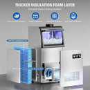 Commercial Ice Maker Machine 130 LBS/24H, 45 Ice Trays Freestanding & Undercounter Ice Machine Stainless Steel with 20 LBS Ice Storage Capacity, Ice Maker with Water Line and Filter, Dual Water Inlet by CozyNest Decor