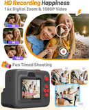 Kids Camera Instant Print, Christmas Birthday Gifts for 3-12 Year Old Boys Girls, 2.4in Screen 1080P Kids Digital Camera Toys for Kids Age 3 4 5 6 7 8 9 10 with 3 Rolls Print Paper 32G Card by TinyTreasures Baby Boutique