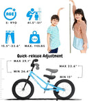 16 Inch Kids Balance Bike for 5-8 Year Old, BMX Kids Bike with No Pedals, Air Rubber Tires, Footrests, Adjustable Height for Big Kids, Boys, Girls by TinyTreasures Baby Boutique