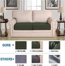 H.VERSAILTEX Super Stretch Individual Seat Cushion Covers Sofa Covers Couch Covers Slipcover Sets Thick Jacquard Textured Twill Fabric (2 Piece Large Sofa Cushion Covers, Olive) by CozyNest Decor