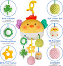 Car Seat Toy for Babies 0-6 Months, Stroller Toy with a Convenient clip, Carseat Toys Hanging Baby Accessories,Built-In Bell, Rattle,Squeaky,Mirror for infant,Babies Gift 0-3-6-12 months Boy Girl by TinyTreasures Baby Boutique