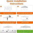 Amazon Basics Outdoor Pop Up 10 x 10 Canopy Tent for Events, Portable with Easy Setup, One-Push, Includes Wheeled Carry Bag, 8 Pegs, 4 Ropes, 4 Weighted Bags, White by GreenHaven Gardens