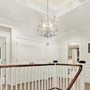 Ganeed 3-Light Branch Crystal Chandelier, Small Flush Mount Vintage Pendant Hanging Lighting, K9 Crystal Farmhouse Ceiling Light for Dining Room Bedroom Living Room Kitchen Hallway, Chrome Silvery by CozyNest Decor