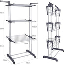 Bigzzia Clothes Drying Rack Folding Drying Rack Clothing 4 Tier Clothes Horses Rack Stainless Steel Laundry Drying Rack with Two Side Wings Grey by TinyTreasures Baby Boutique