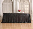 SquarePie Sequin Tablecloth 90 x 156 Inch Black Sparkly Table Linen for Wedding Halloween Party by CozyNest Decor