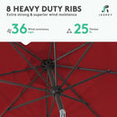 JEAREY 10FT Outdoor Patio Umbrella Outdoor Table Umbrella with Push Button Tilt and Crank, Market Umbrella 8 Sturdy Ribs UV Protection Waterproof for Pool, Garden (Light Red) by GreenHaven Gardens