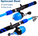 PROBEROS Kids Fishing Pole - Portable Telescopic Fishing Rod and Reel Combo Kit - Spincast Fishing Reel Casting Rods with Lures Lines Tackle Box and Bag for Boys Girls Youth Fishing by TinyTreasures Baby Boutique