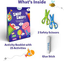 Skillmatics Scissor Skills Activity Book - Snip Snip, 25 Fun Cutting & Creative Activities for Preschoolers, 2 Child-Safe Scissors, Fine Motor Skills Craft Kit, Gifts for Kids Ages 3, 4, 5, 6, 7 by TinyTreasures Baby Boutique