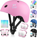 Vvinca Kids Toddlers Bike Helmet Adjustable for Ages 3-5-8 Years, Knee Pads and Elbow Pads Set Wrist Guard Sports Protective Gear Set for Roller Skate Bicycle Skateboard Scooter Girl Boy Birthday Gift by TinyTreasures Baby Boutique